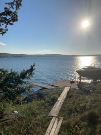 Sunny Side up at Solsidan B&B and water exit from the sauna.