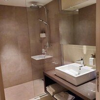 The heavily stained sink unit