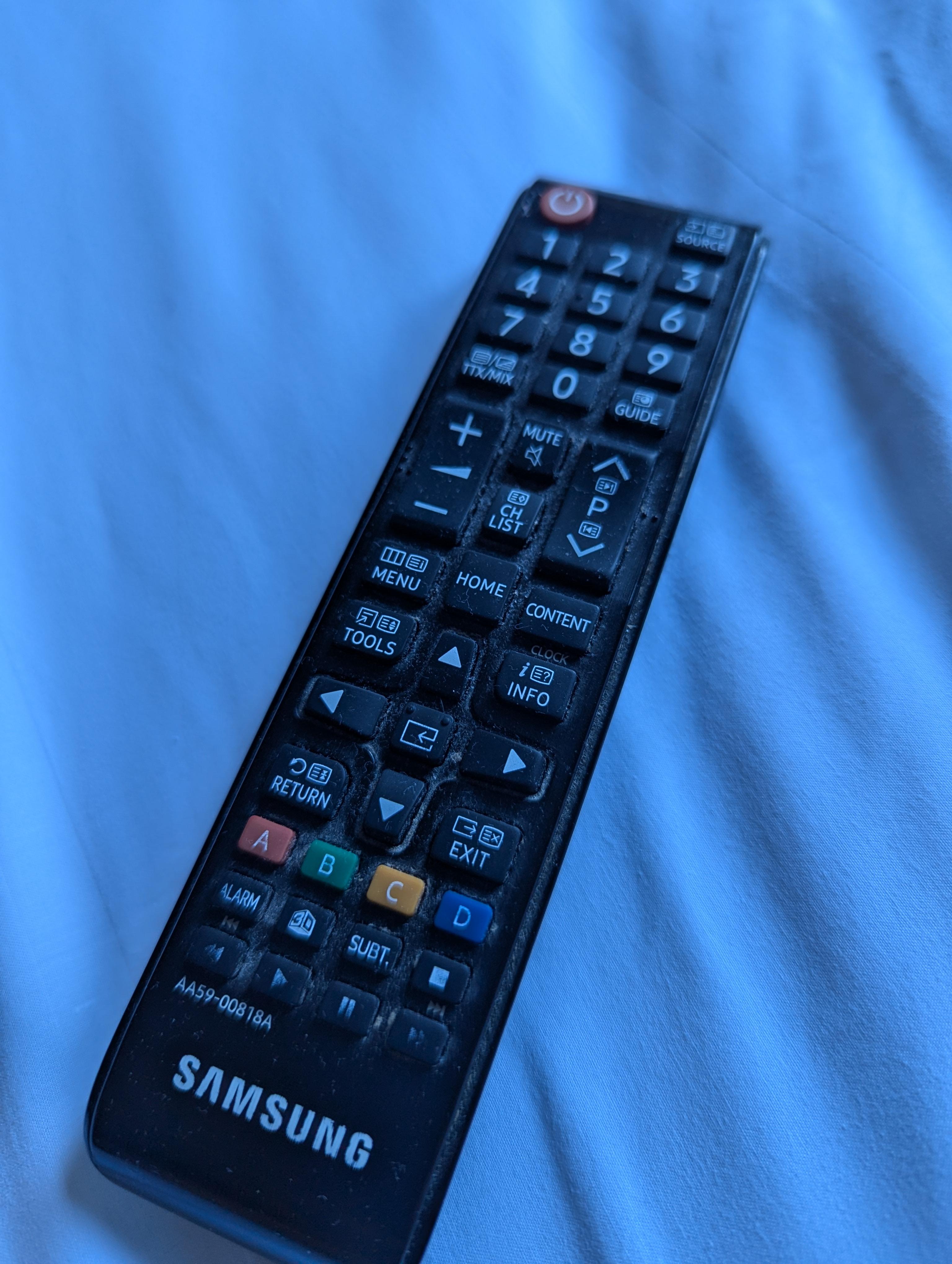 Dusty TV remote