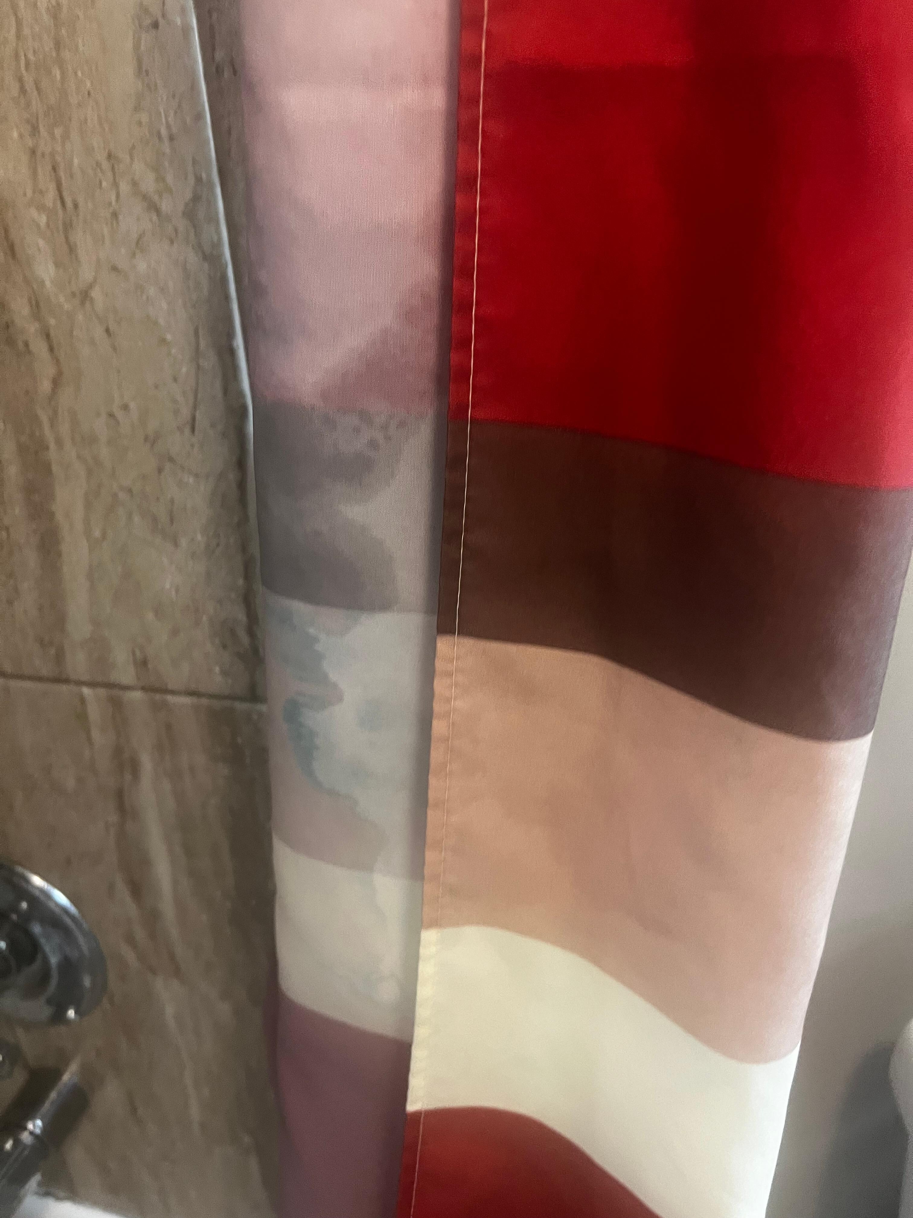The shower curtain was dirty and had mold on it. 