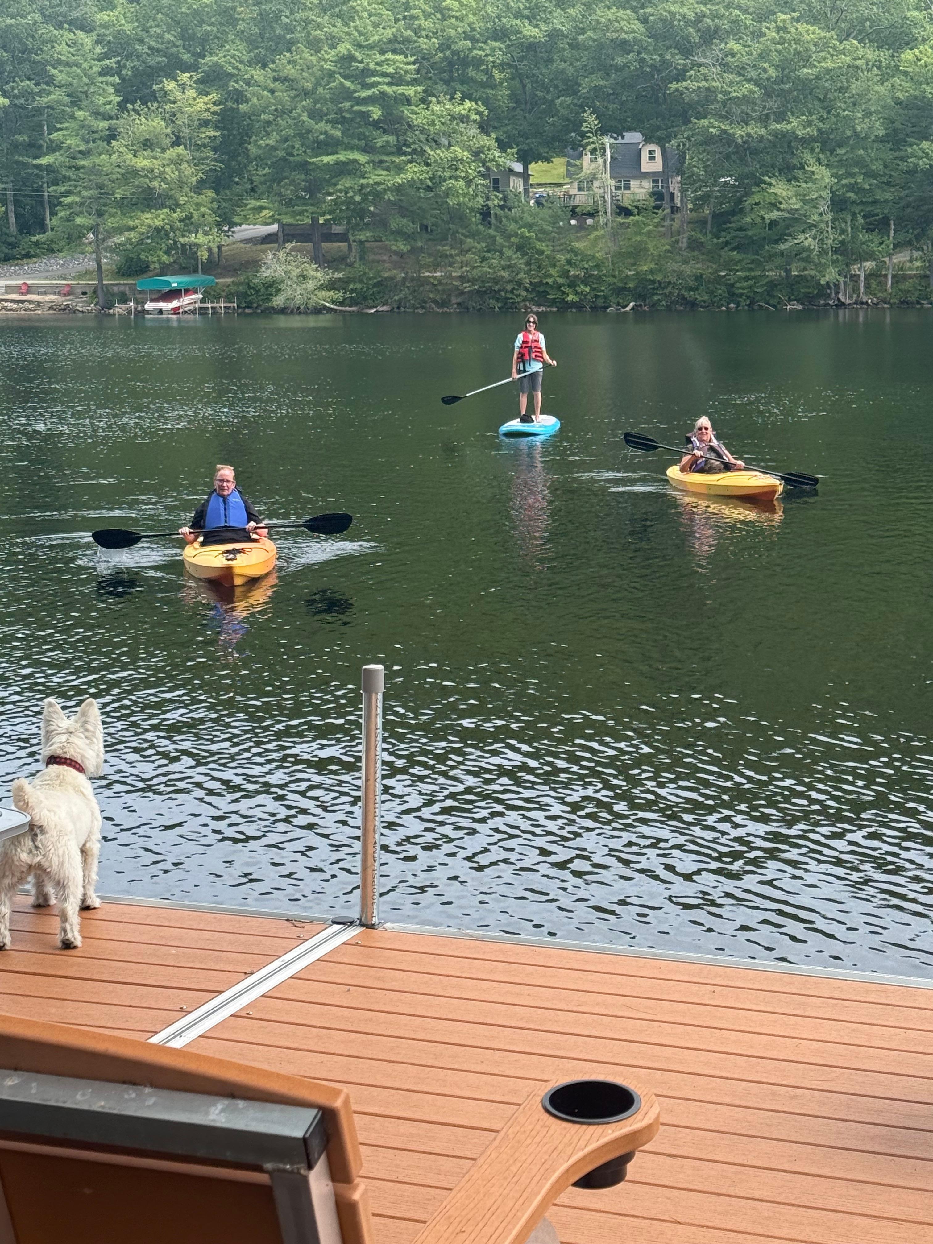 Family kayaking