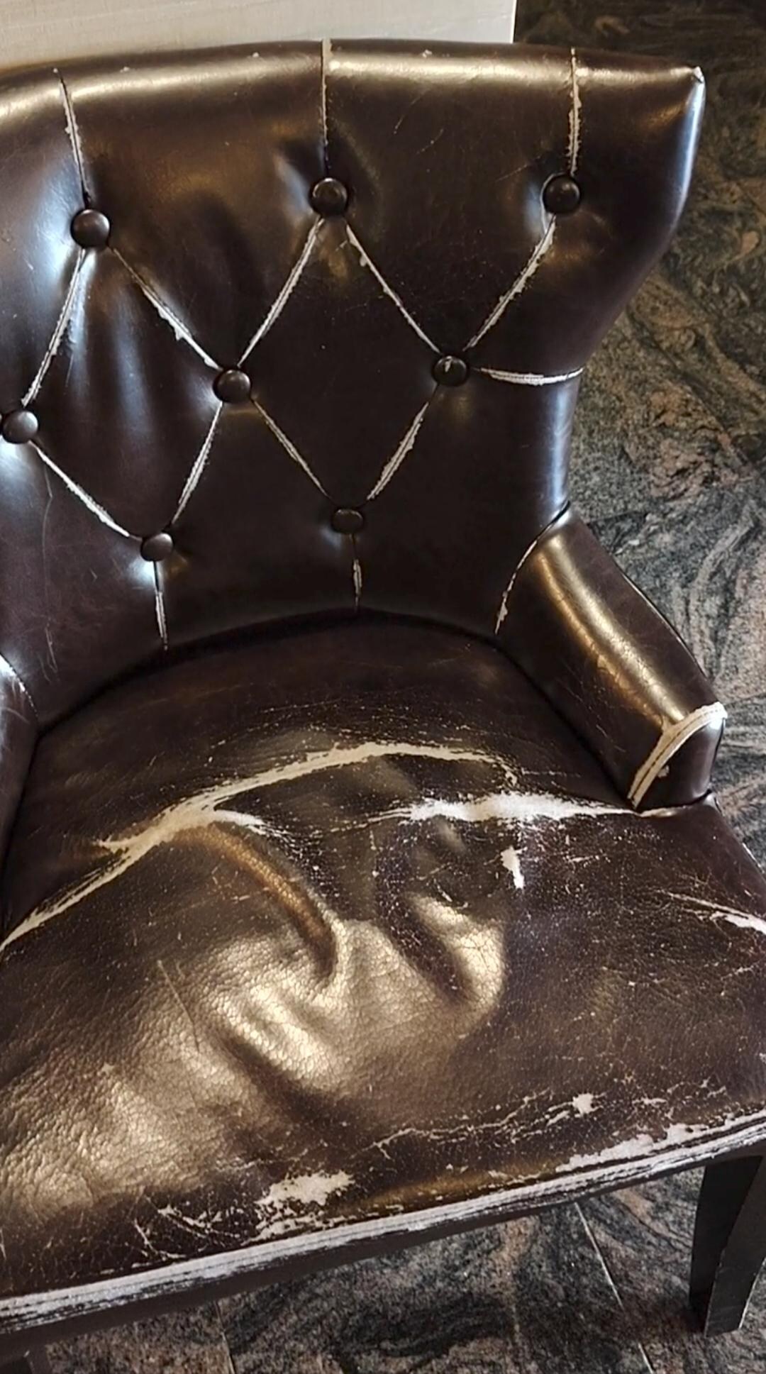 Front hotel lobby chairs were outdated and had ripped worn down upholstery on the chairs. The hotel lobby was full of fleas and unacceptable.