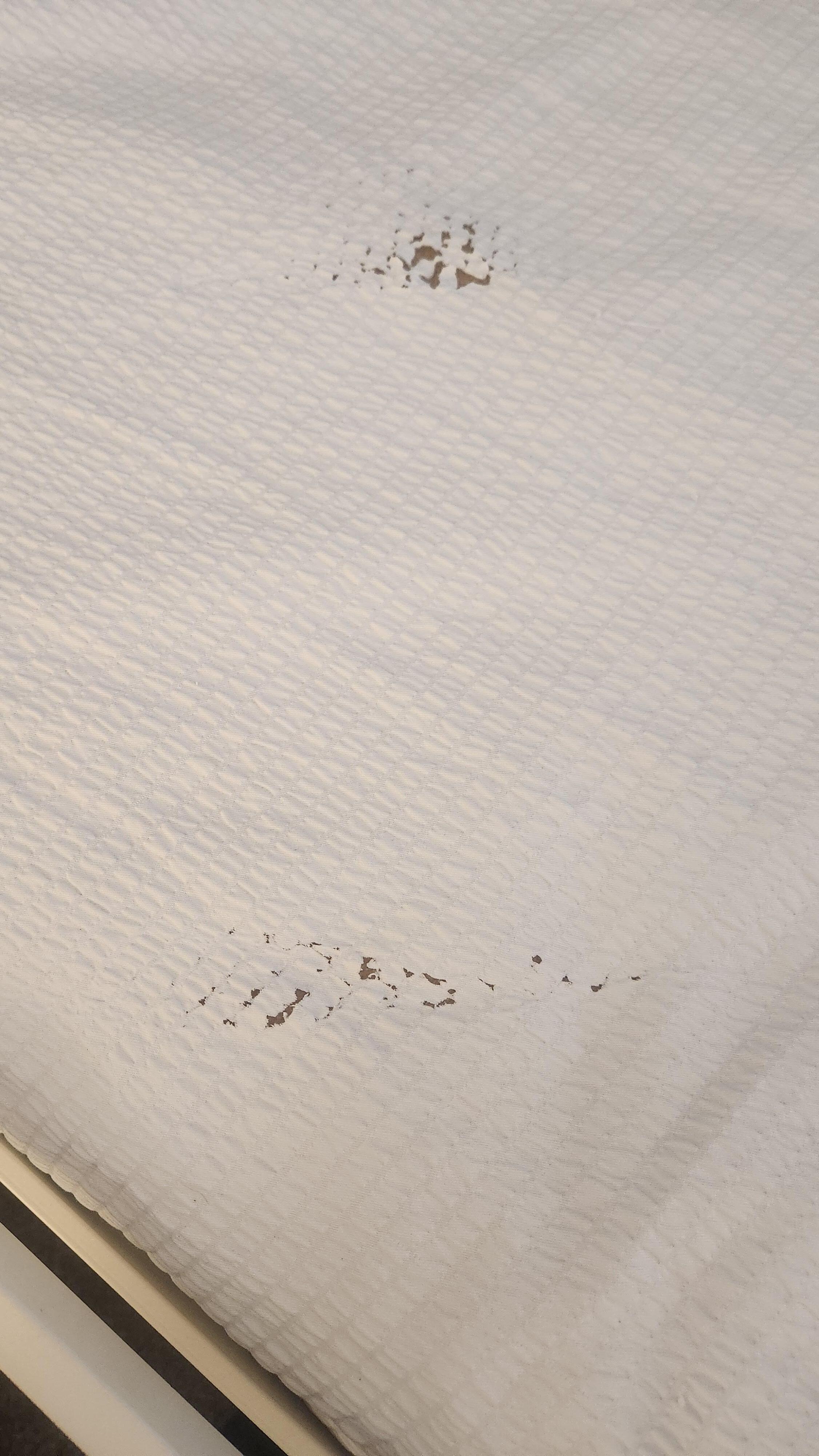 Holes in the bed covering