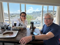Our grandson joined us for lunch one day and we all cooked together.