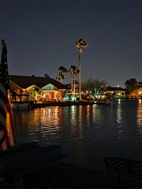 This is a view from the patio in the evening.