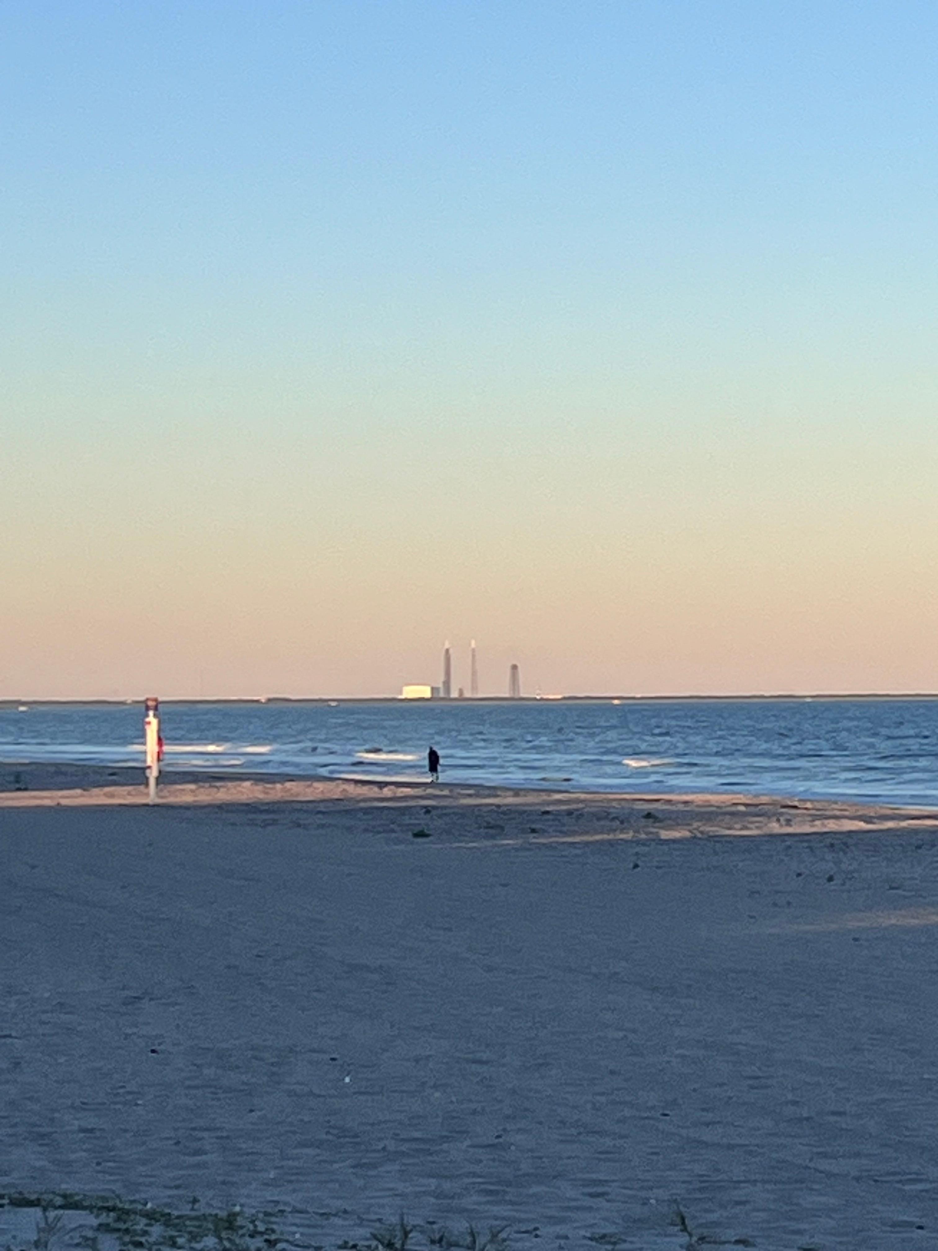 Launchpads can be seen from the beach