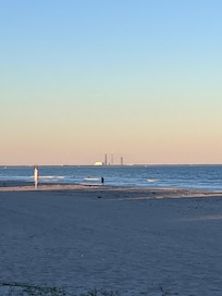 Launchpads can be seen from the beach