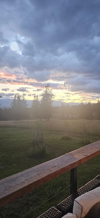 Viewing the sunset from the back deck