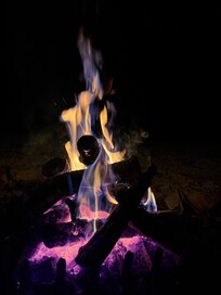 Bonfire out back in the firepit.