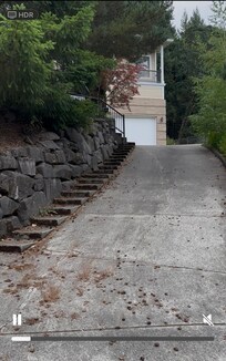 Looking up the driveway