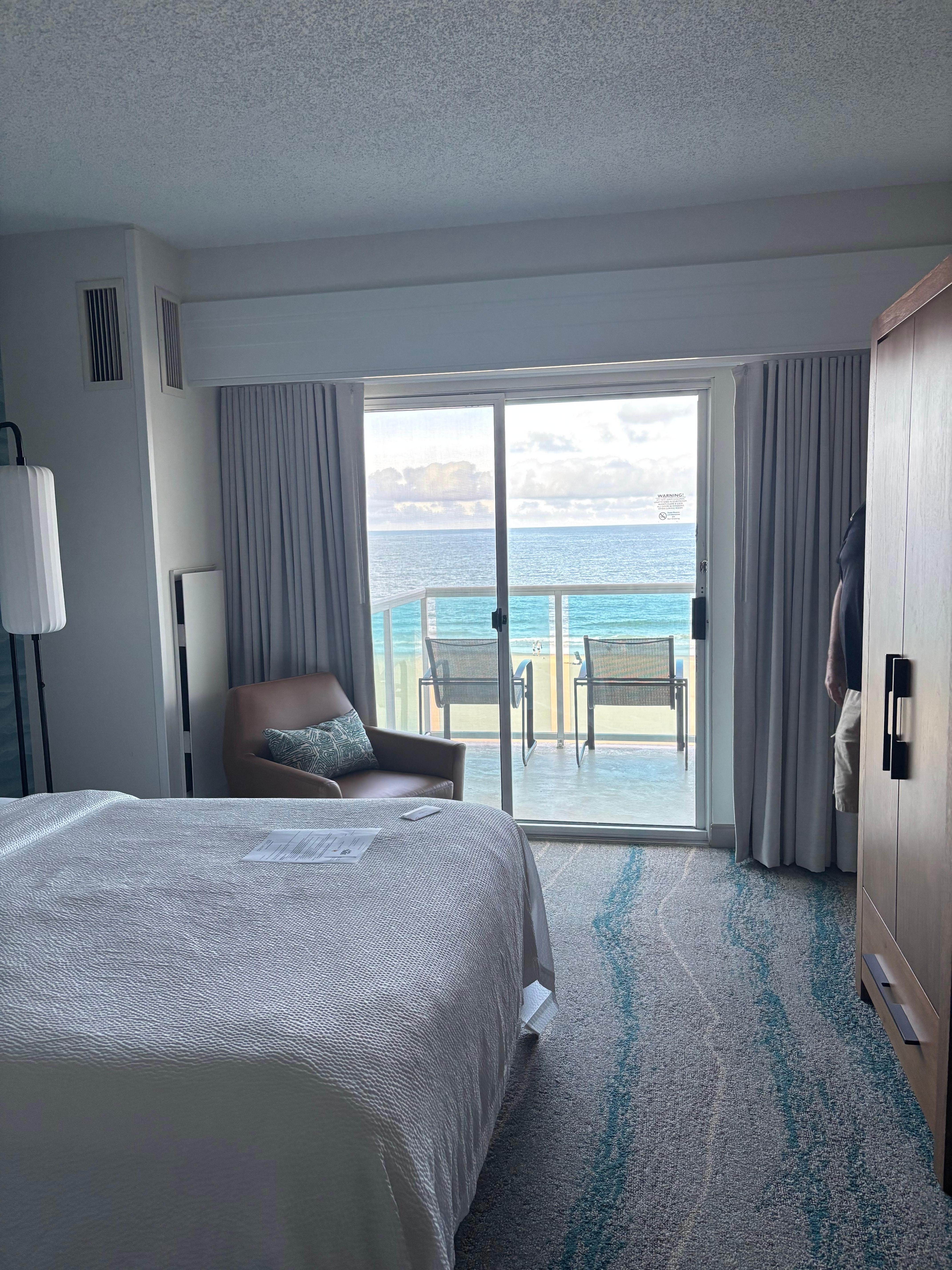 Room with ocean front balcony.