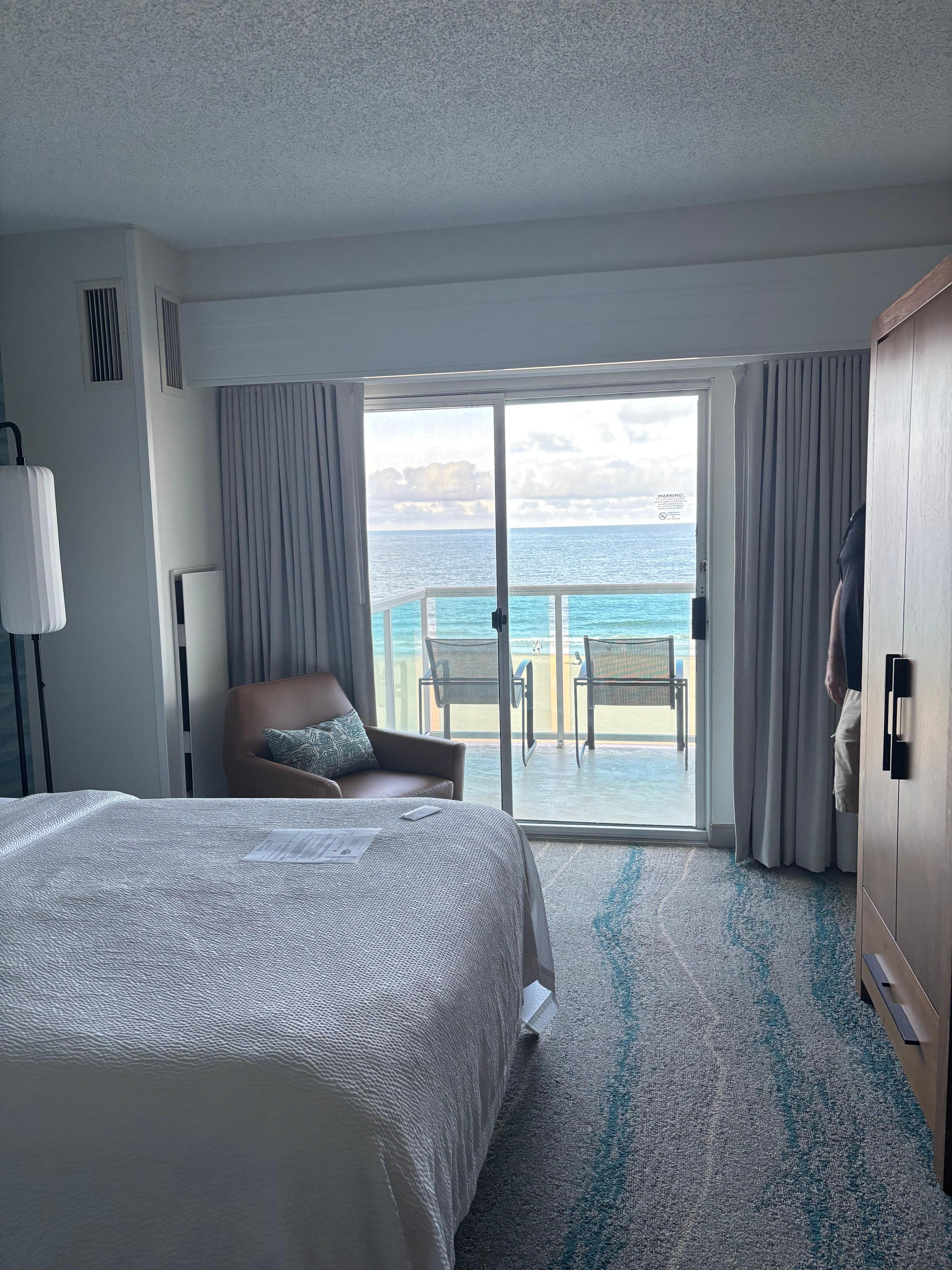 Room with ocean front balcony.