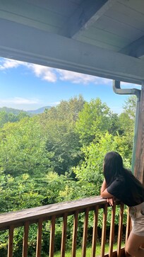 Early morning view and refreshing on the porch.