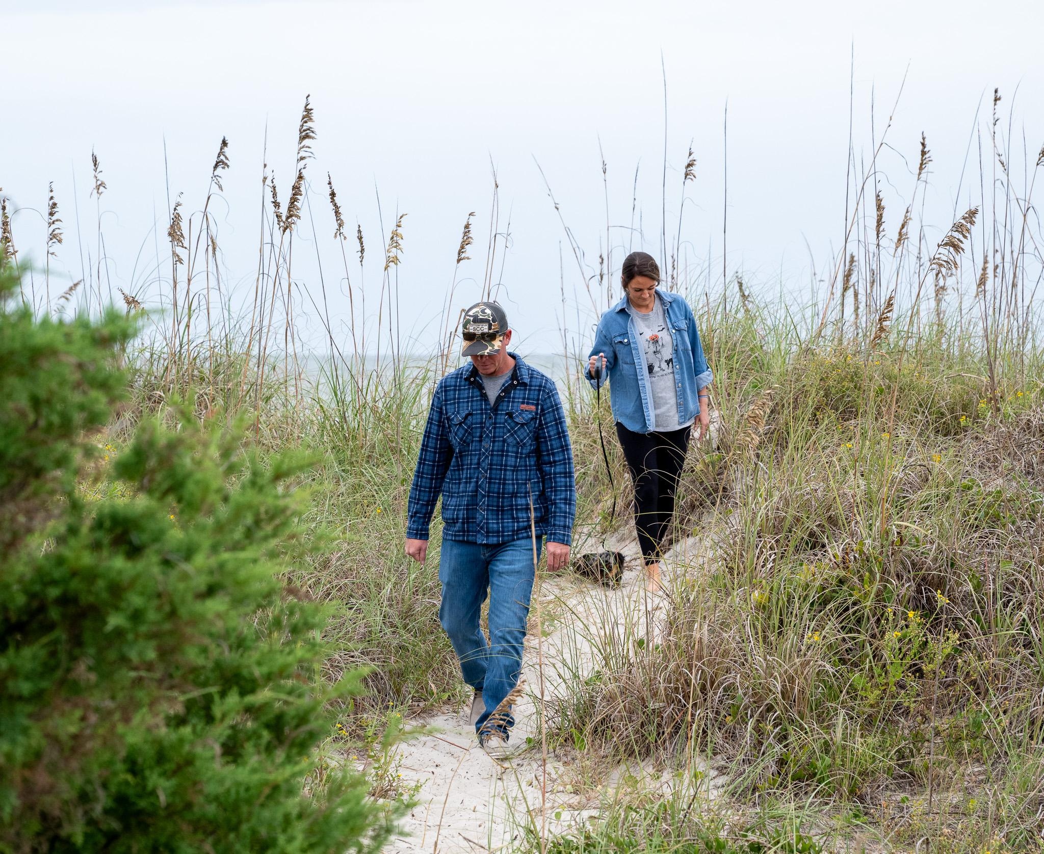 One of my sons and his wife after a stoll on the beach