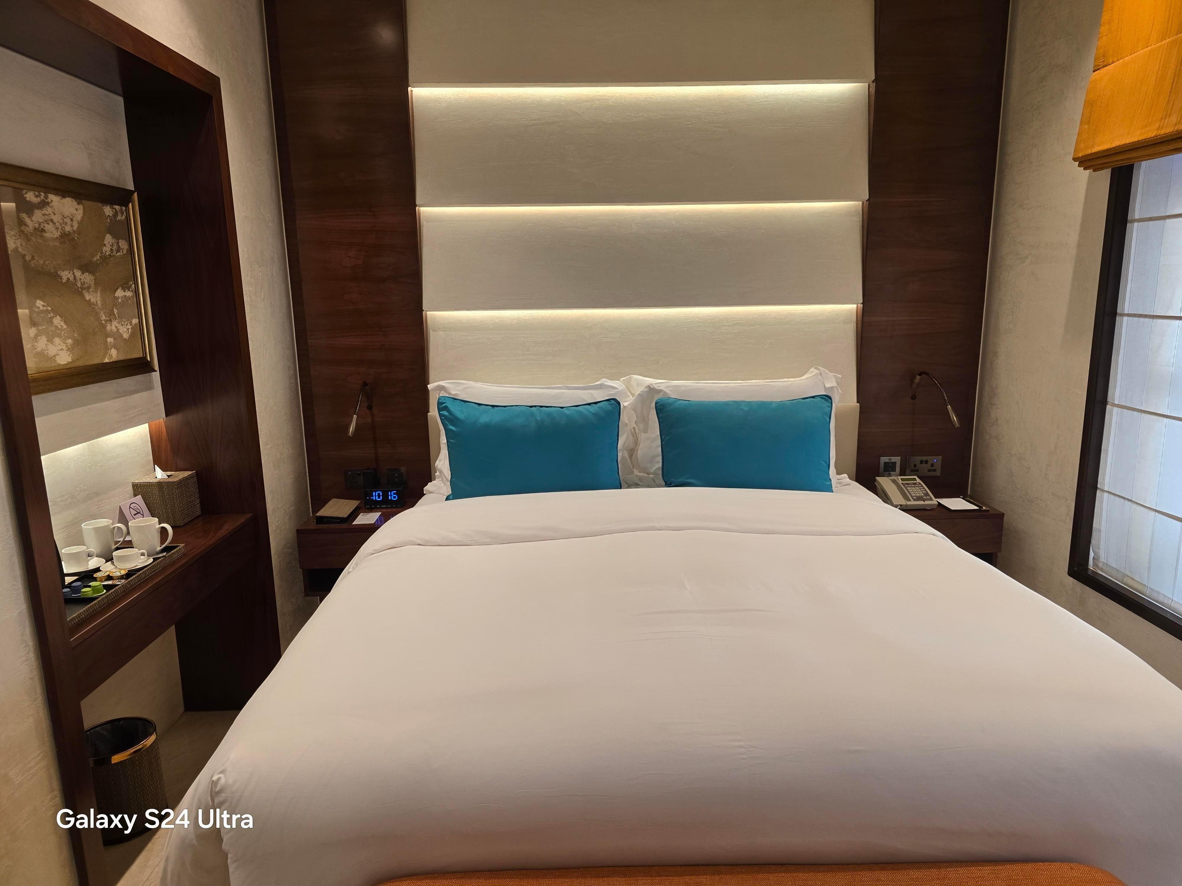 Beds,coffee/tea making facilities,adequate UK 3-pin sockets