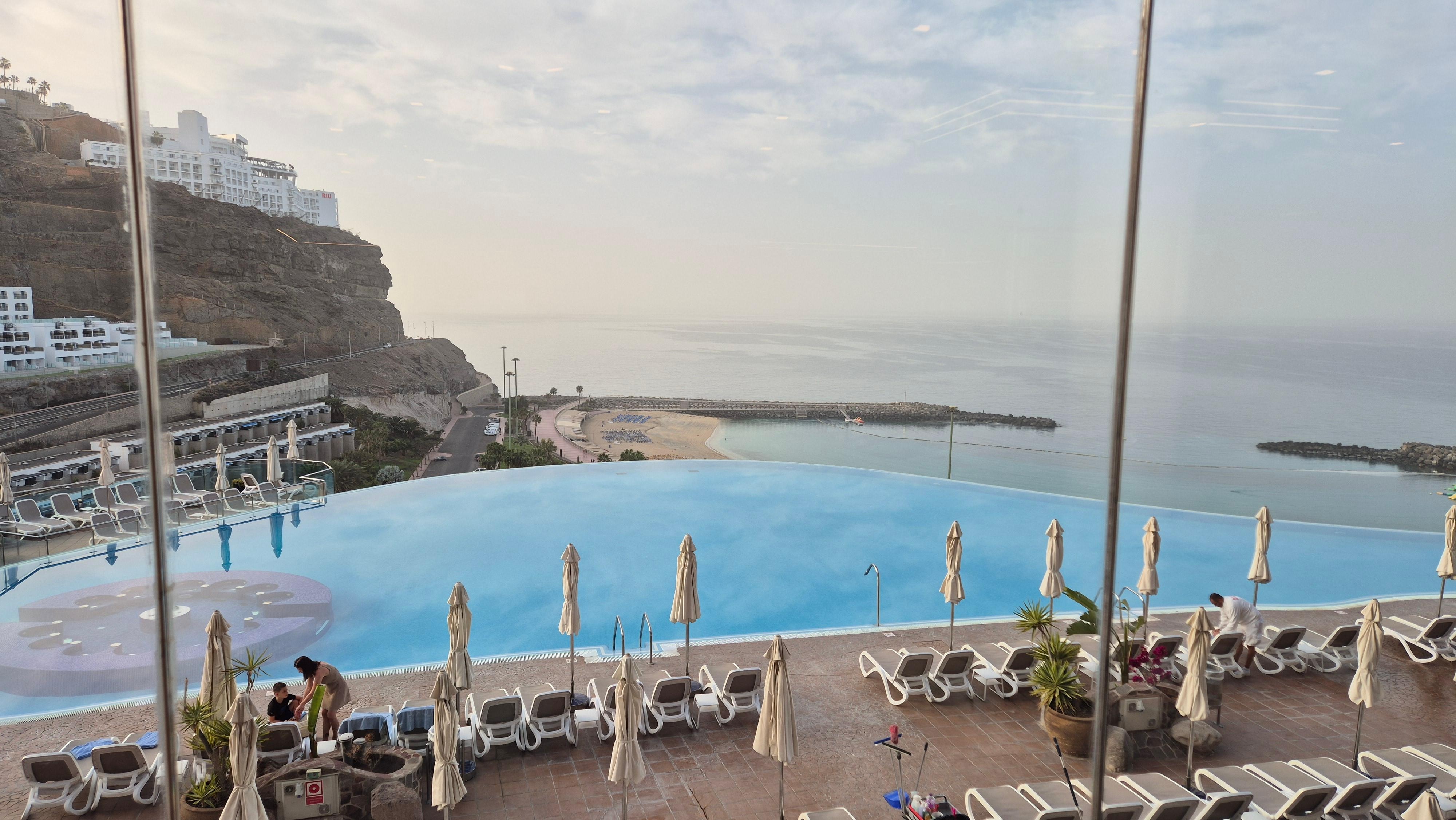 Blick aus dem?Speisesaal beim Frühstück 