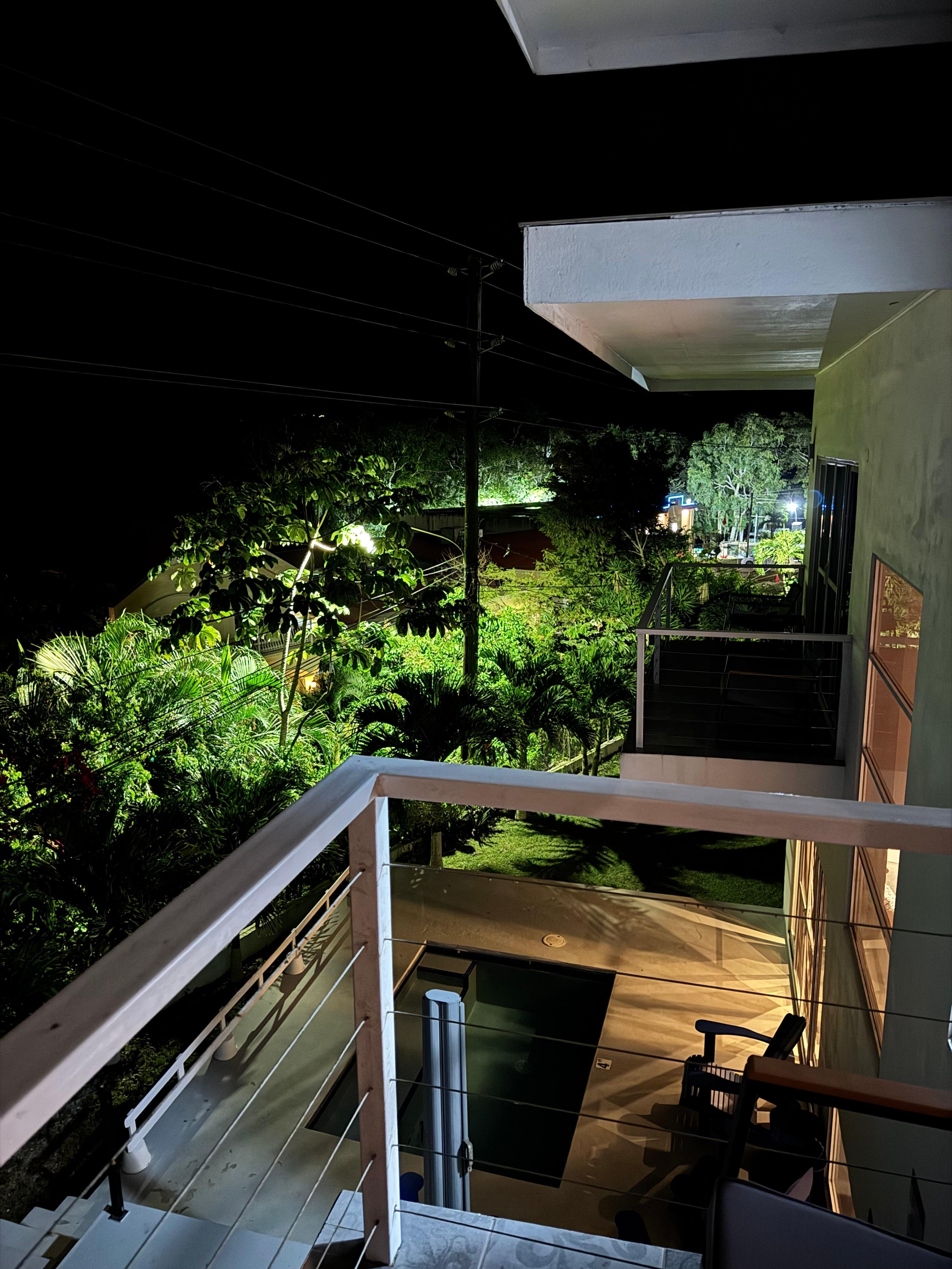 Night view from Suzie’s balcony
