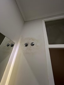 Suspicious stain on the bathroom wall