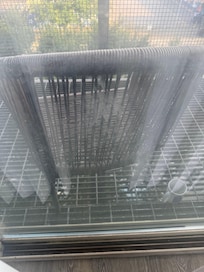 Dirty dishes on balconey