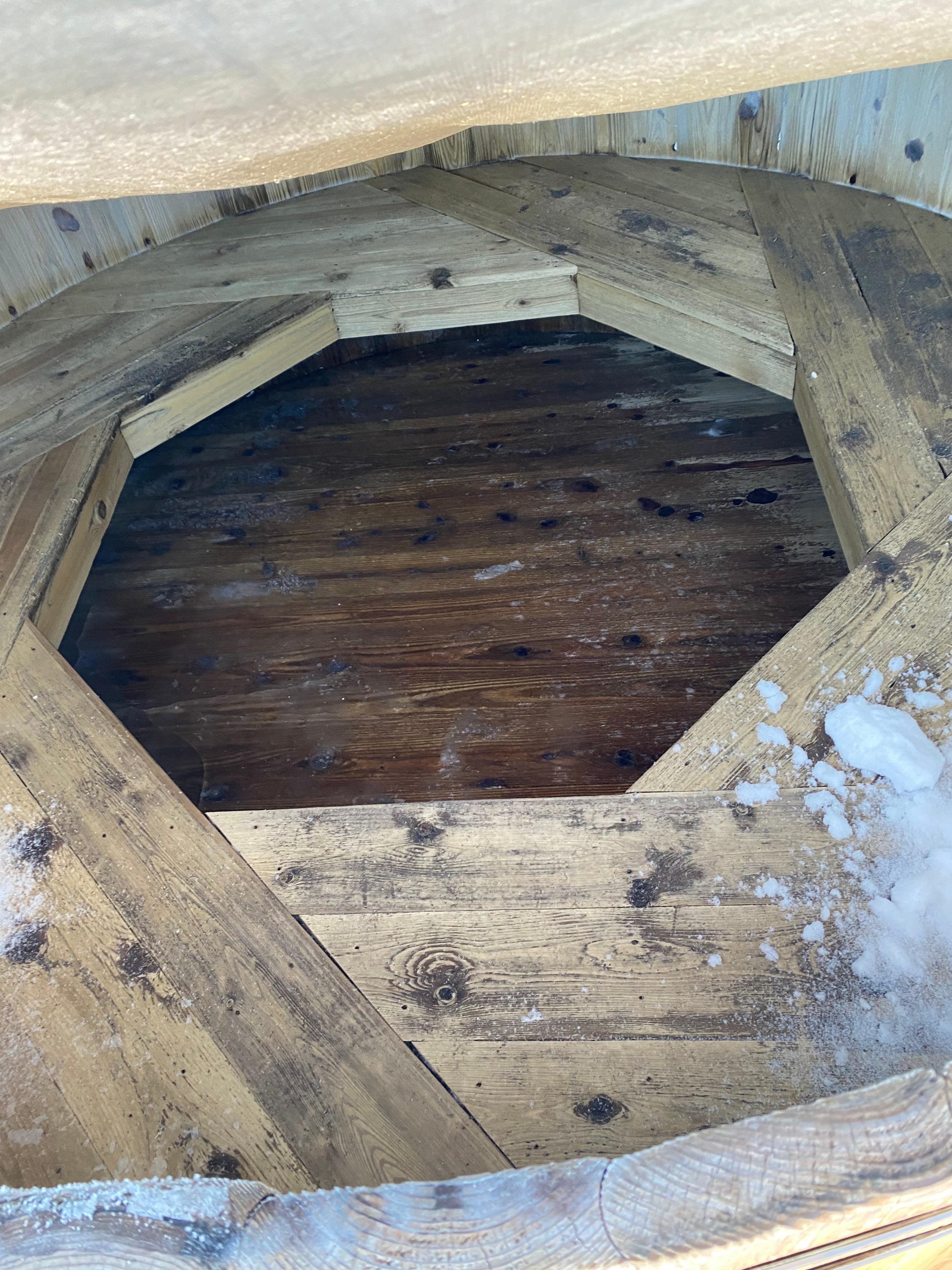Inside of empty hot tub 