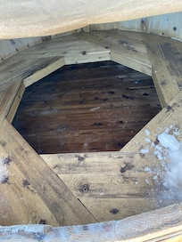 Inside of empty hot tub