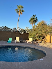 Sunrise on the beautiful pool patio!
