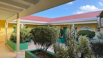 A patio provides access to all rooms.