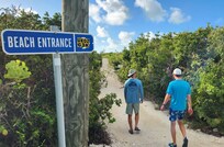 short very sandy walk to Long Bay Beach