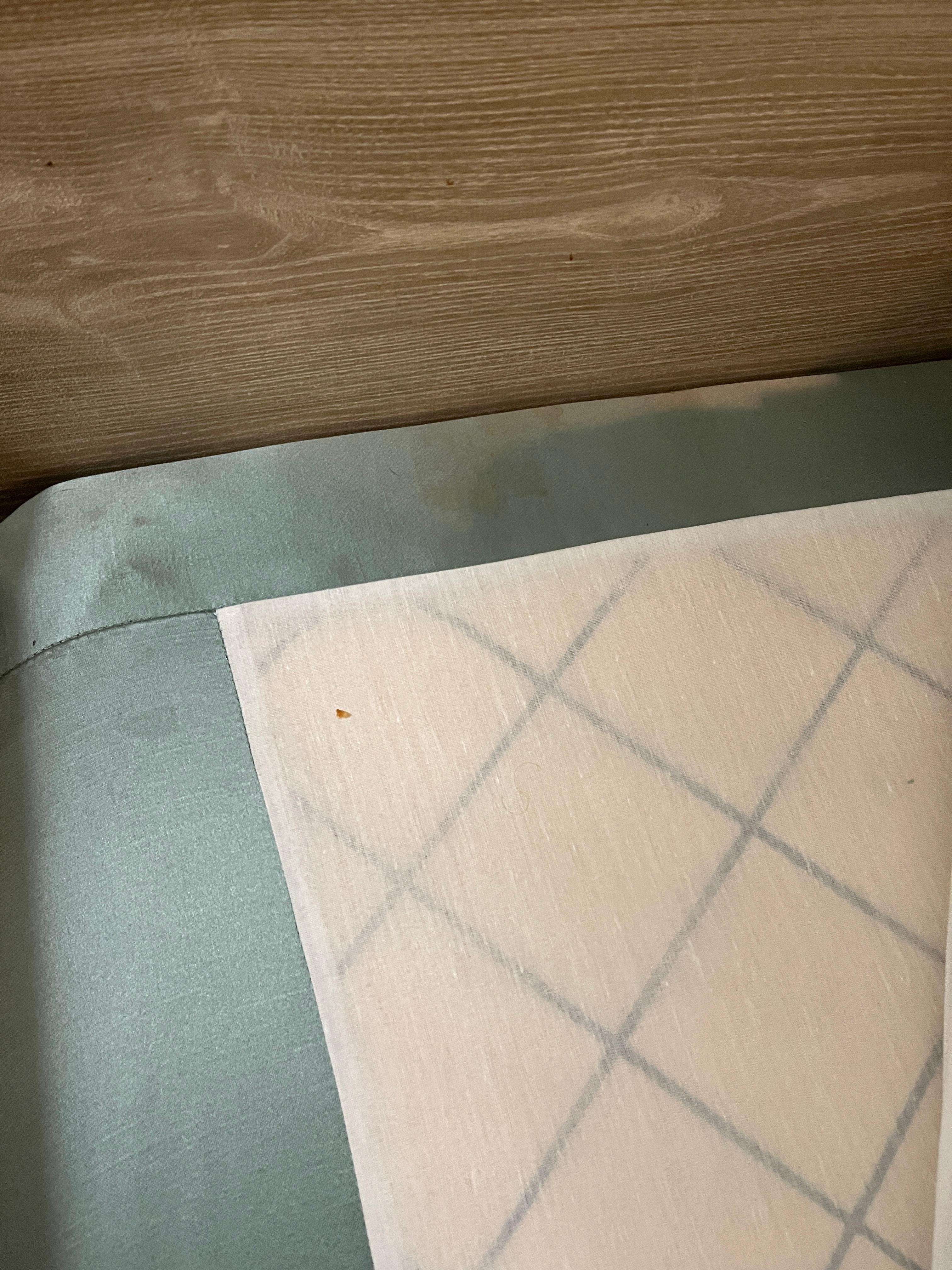 Stained bed sheets and frame