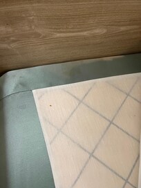 Stained bed sheets and frame