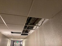 Ceiling tiles removed
