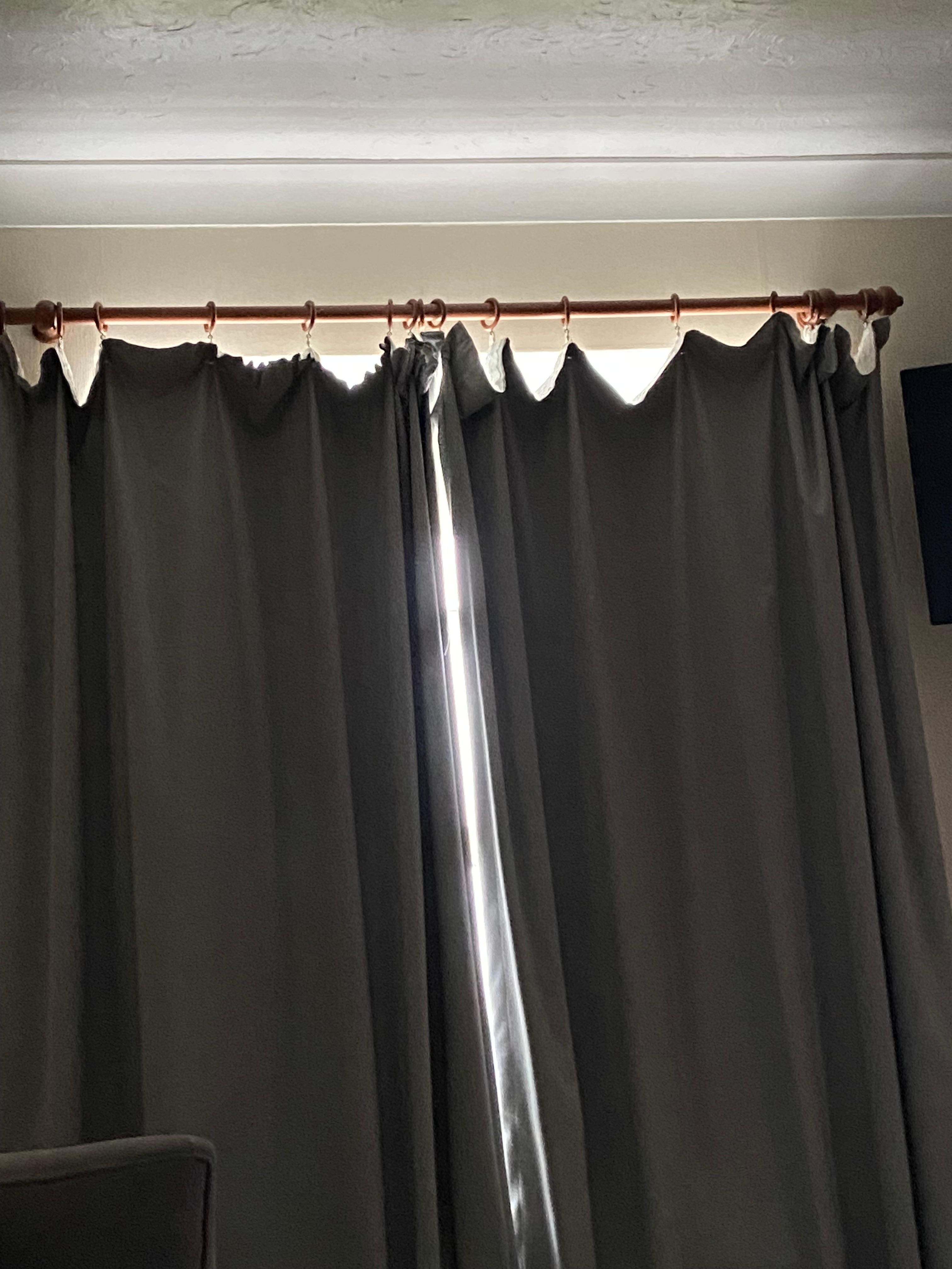 Curtains not hung properly 