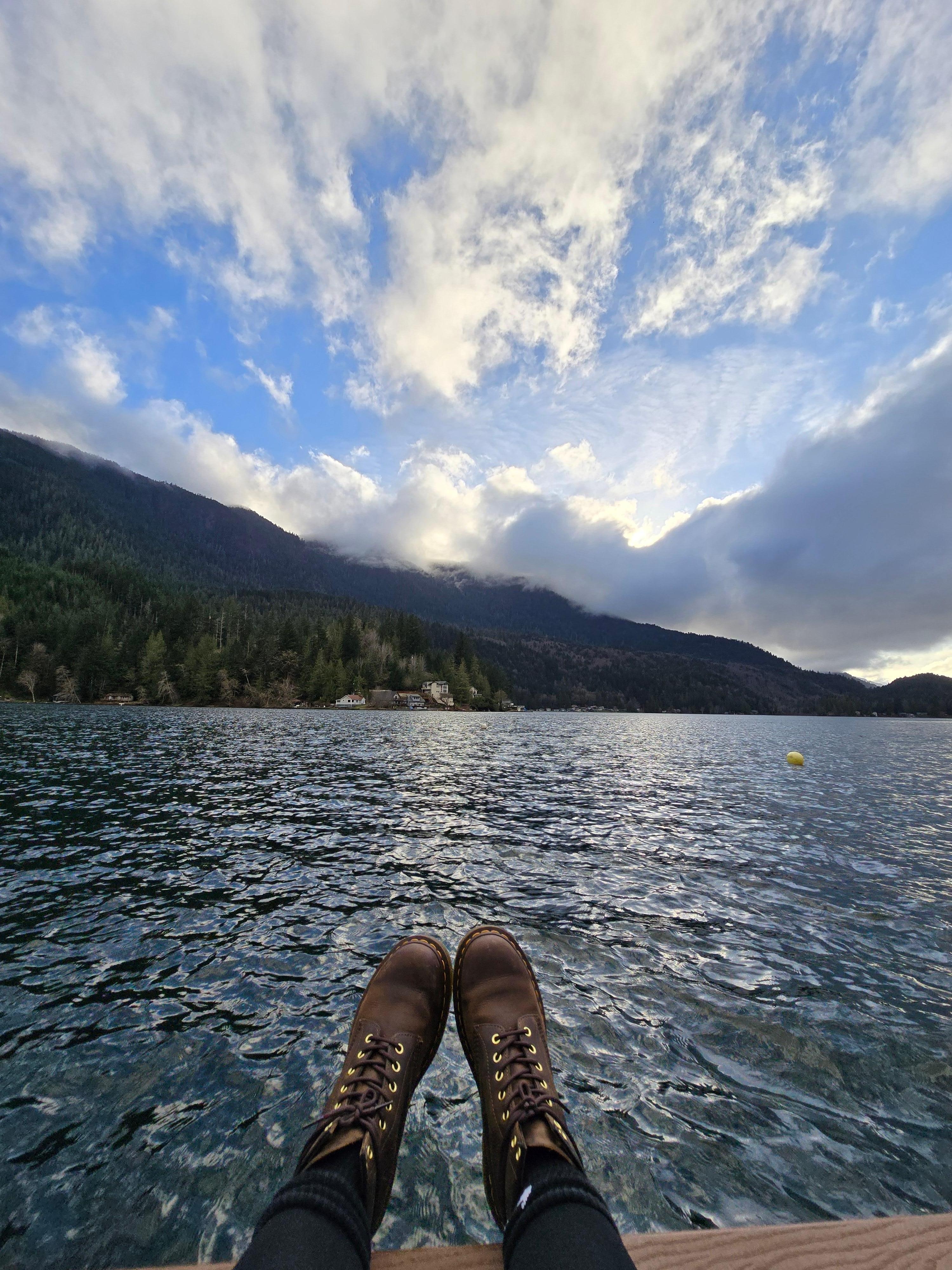 Sitting on the lower deck