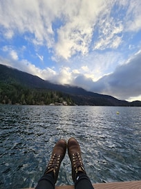 Sitting on the lower deck