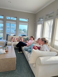 Comfy couches for visiting relaxing and watching tv