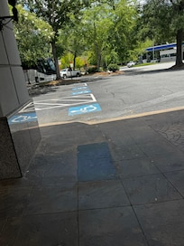 Outside of the hotel.