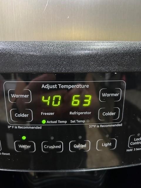This shows the actual temp of the freezer & fridge when we arrived