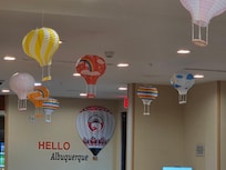Balloon decorations in the lobby