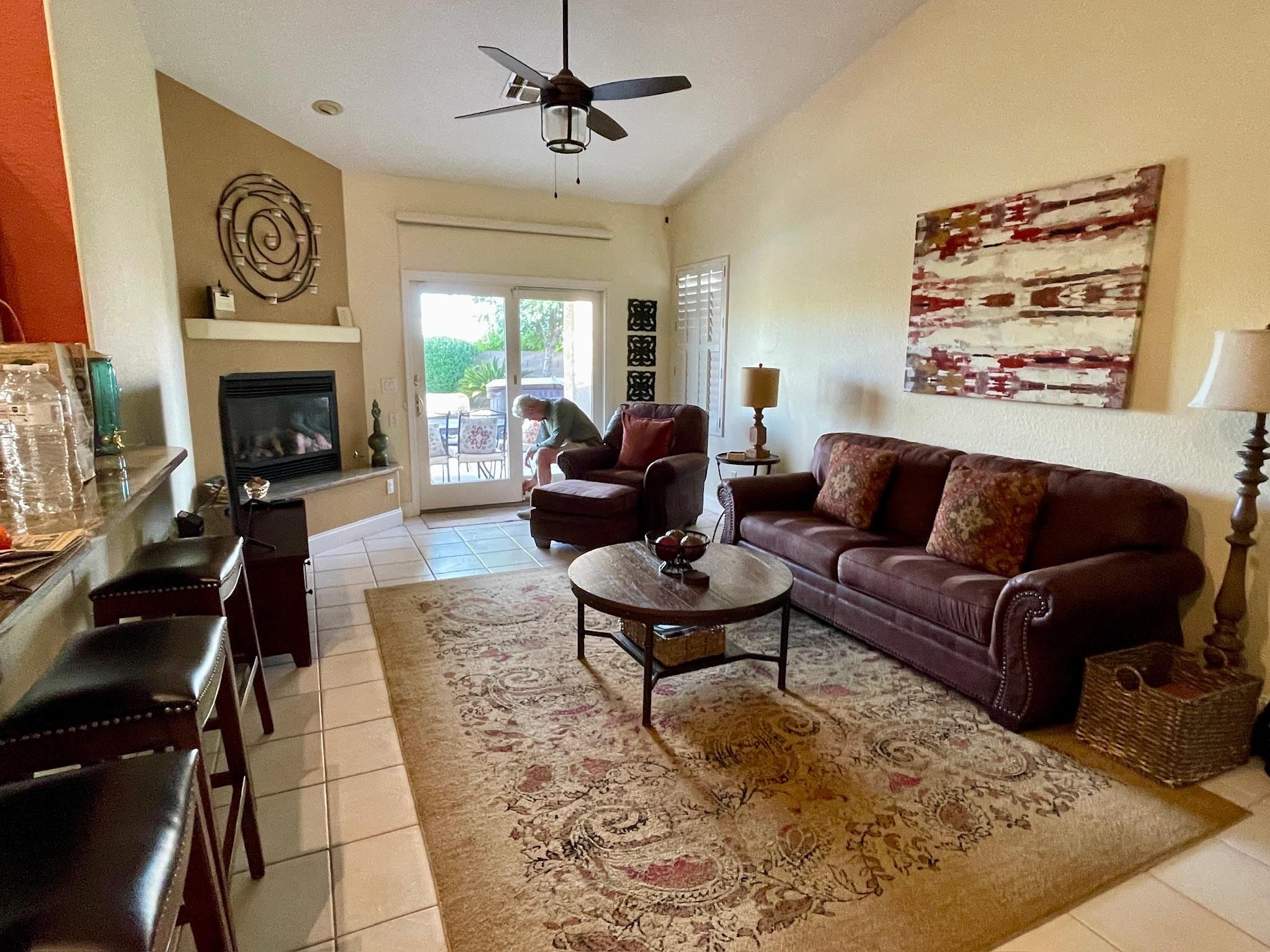 Family room off open kitchen