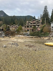 View from the beach looking at resort.