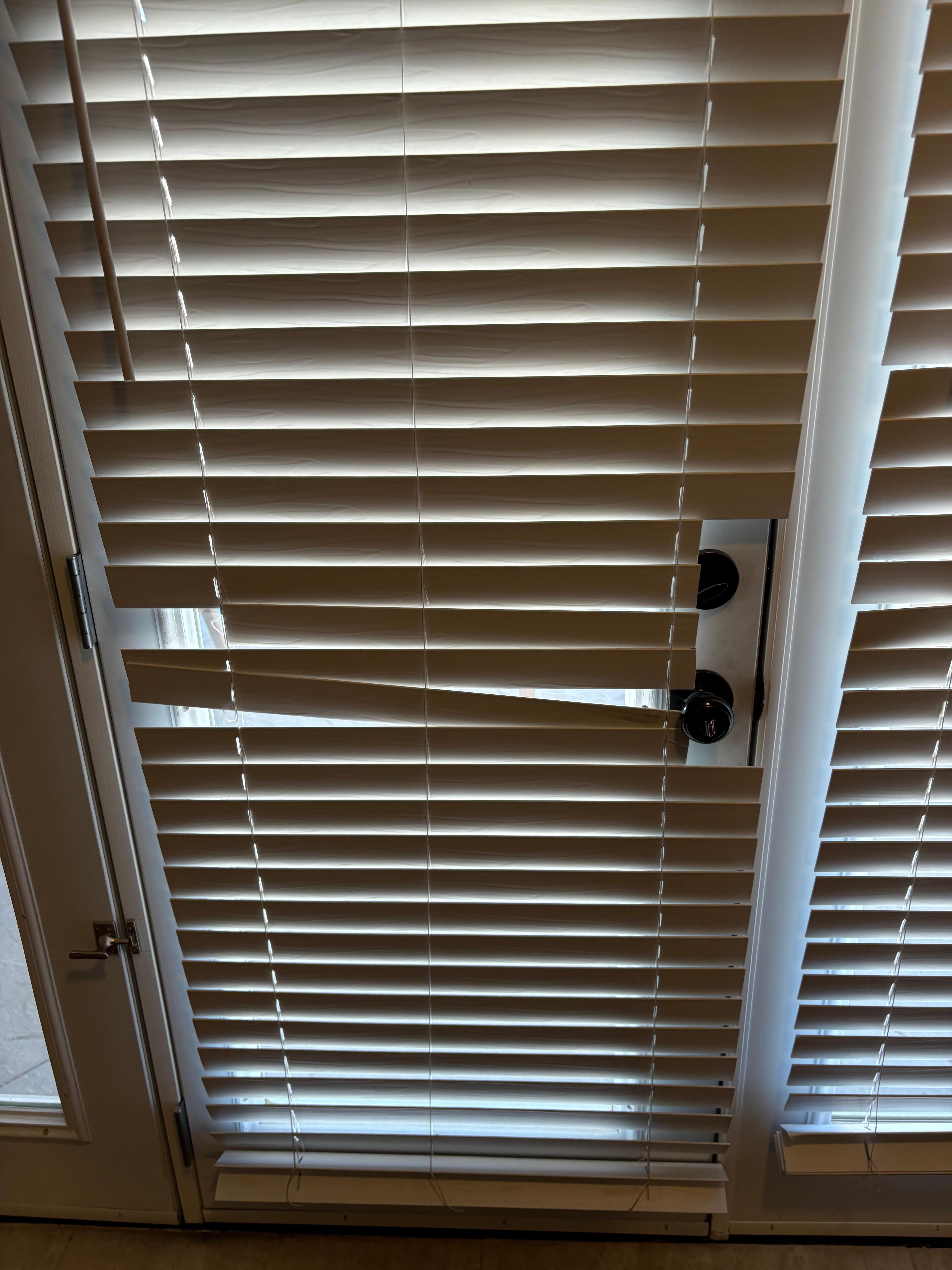 Damaged window covering 