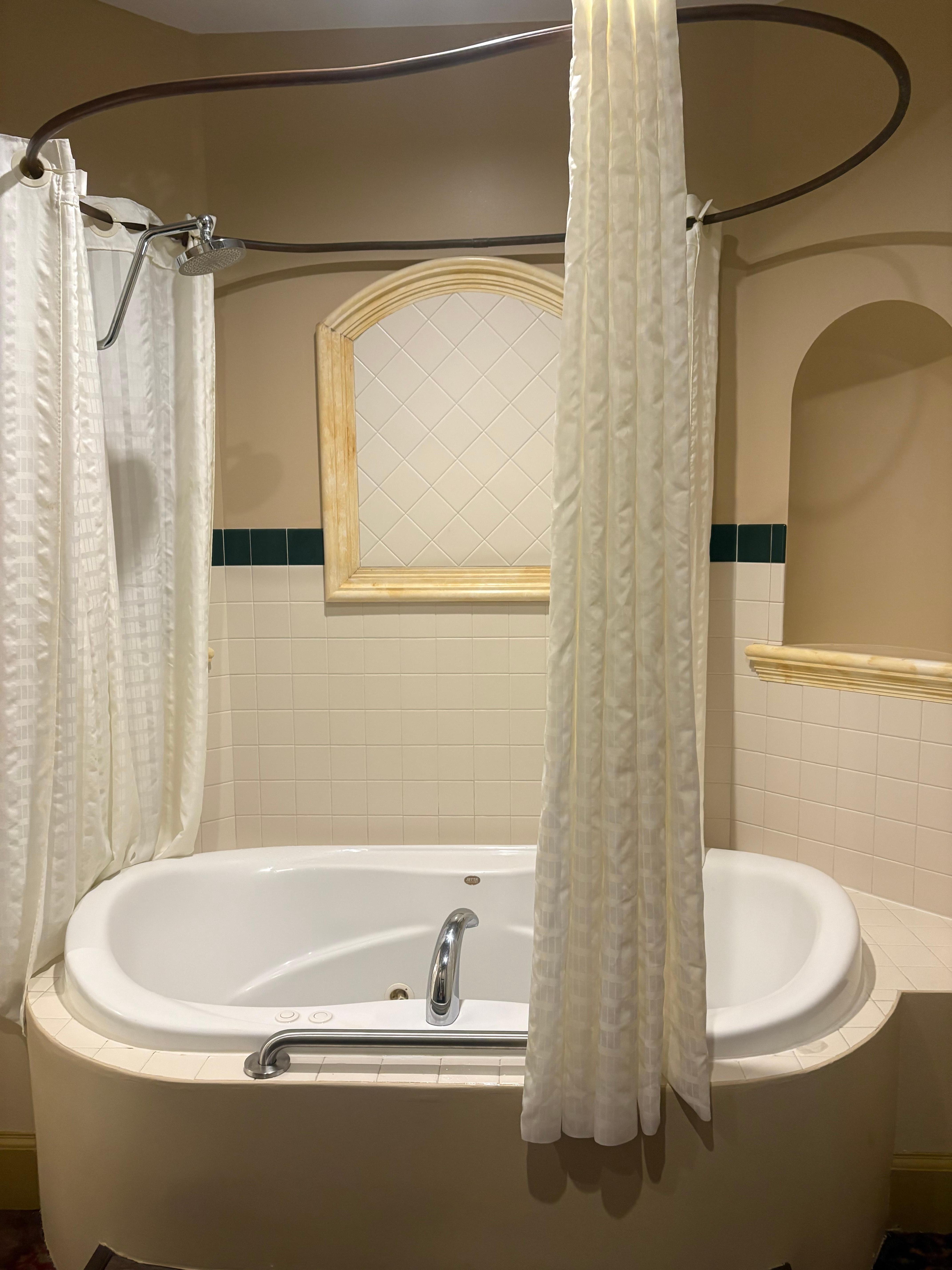 Jetted tub in our room.