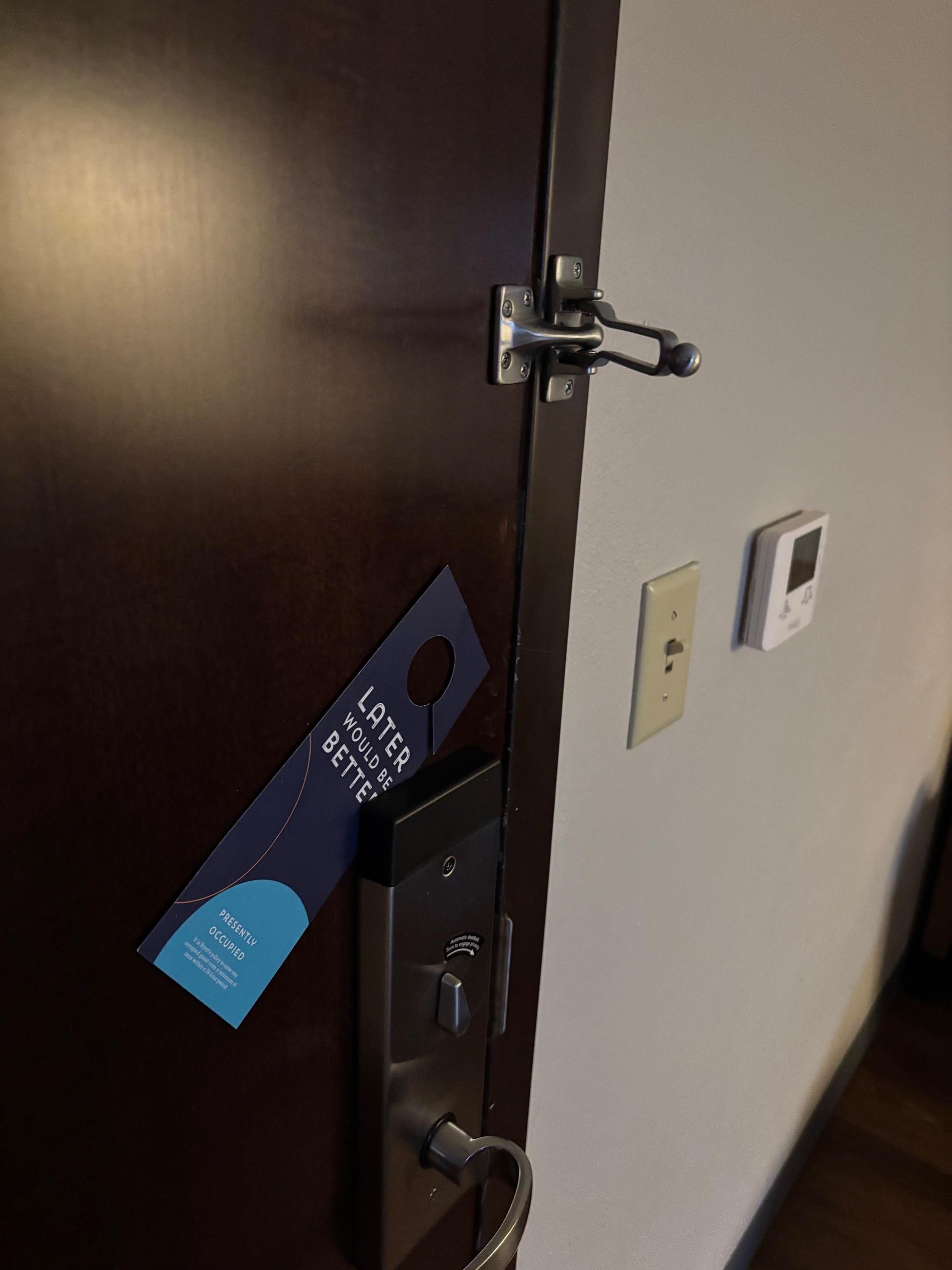 How the door latch was when I woke up