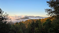 View from deck towards lake chatuge in morning
