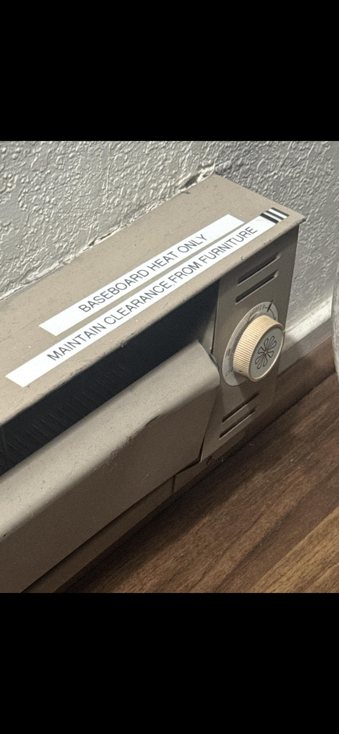 Heater next to wires