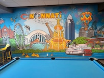 Wall mural inside hotel.