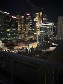 Downtown view from the hotel rooftop