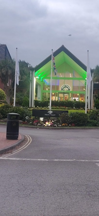 Main entrance in green 💚