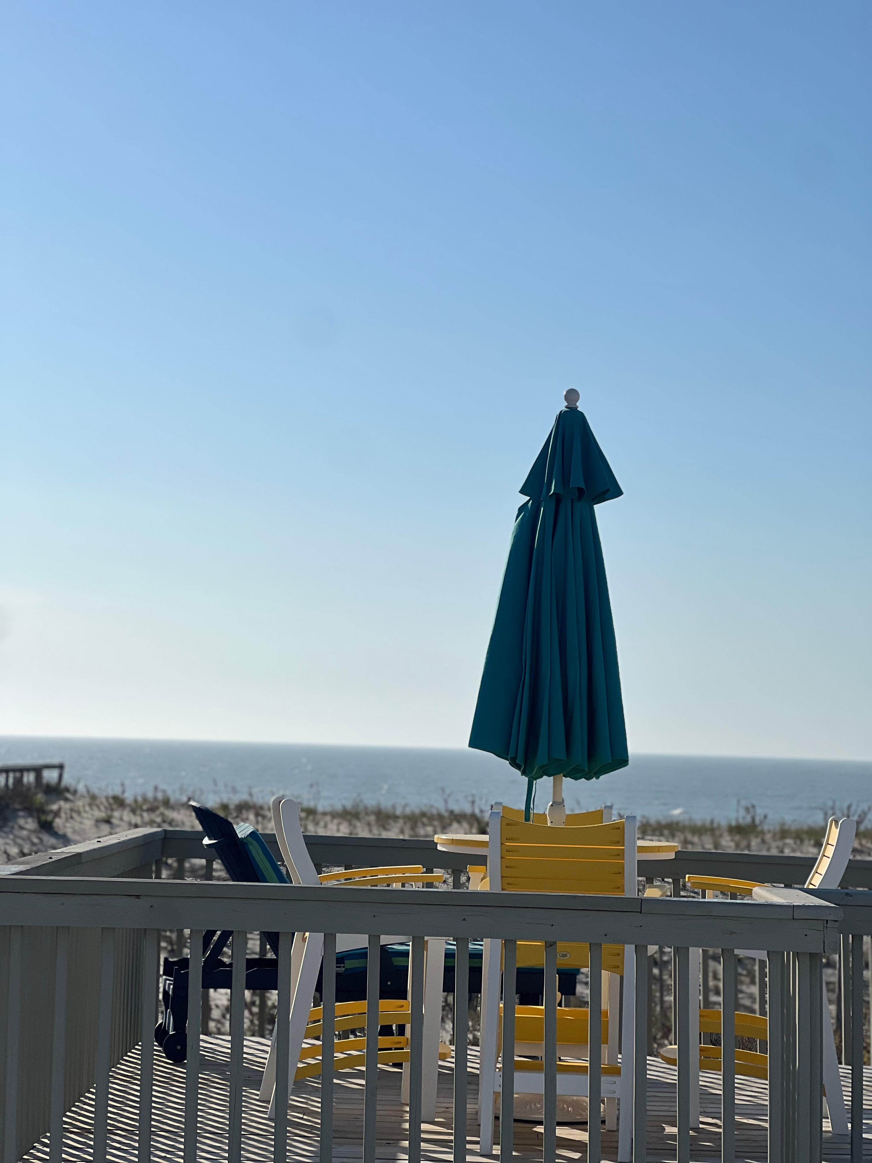View of the beach from the roof top