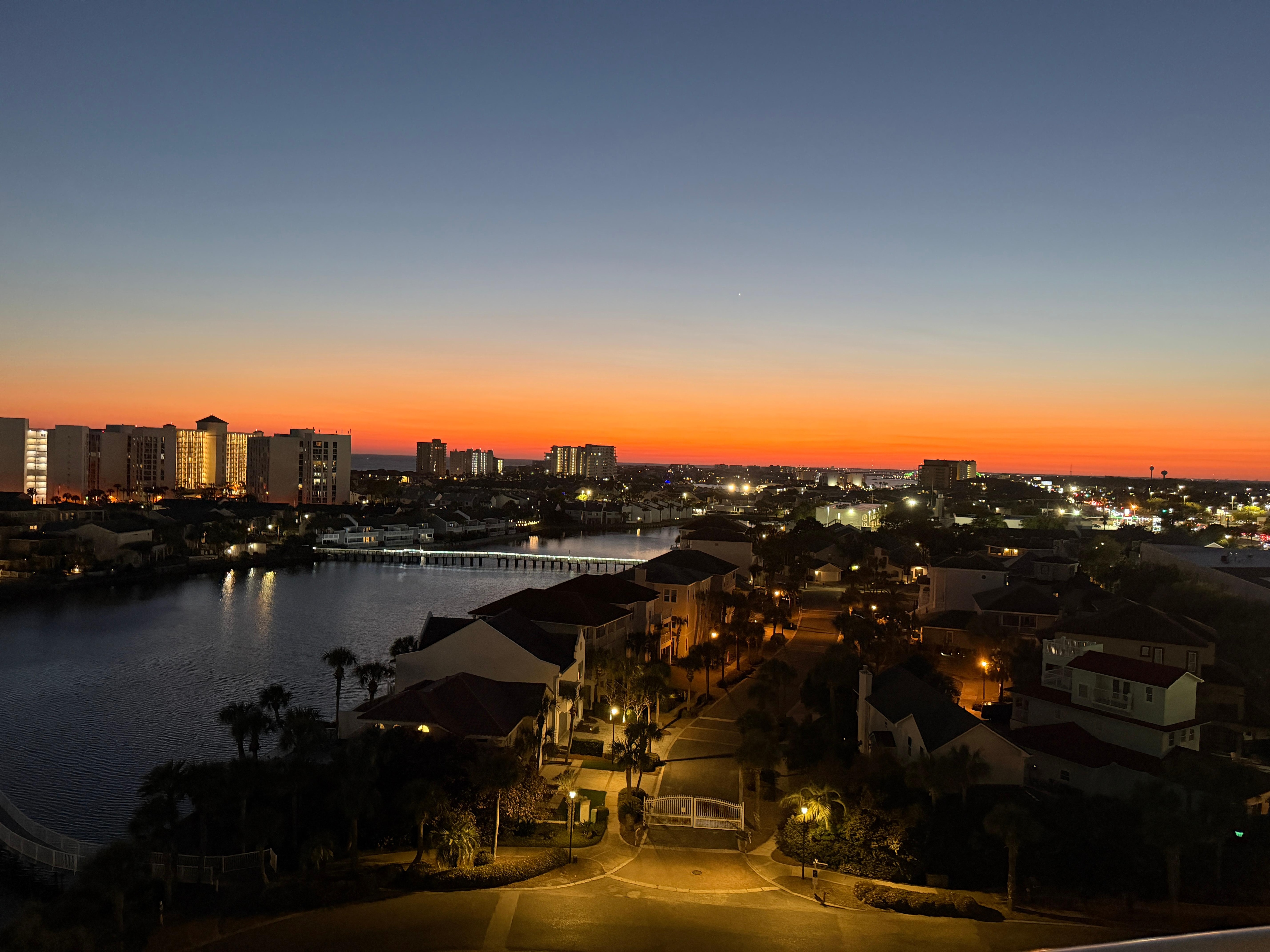 View of the sunset from the patio